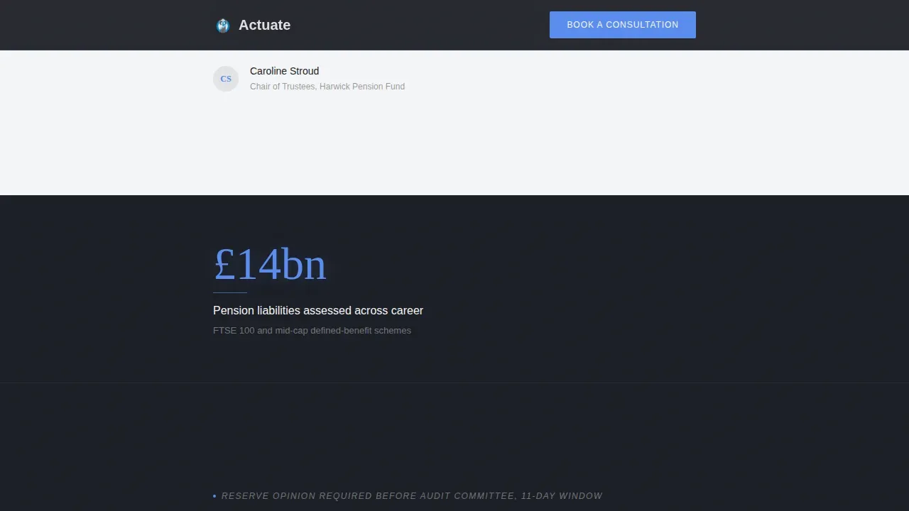 Premium Actuary Services Landing Page Template