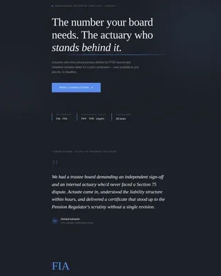 Premium Actuary Services Landing Page Template