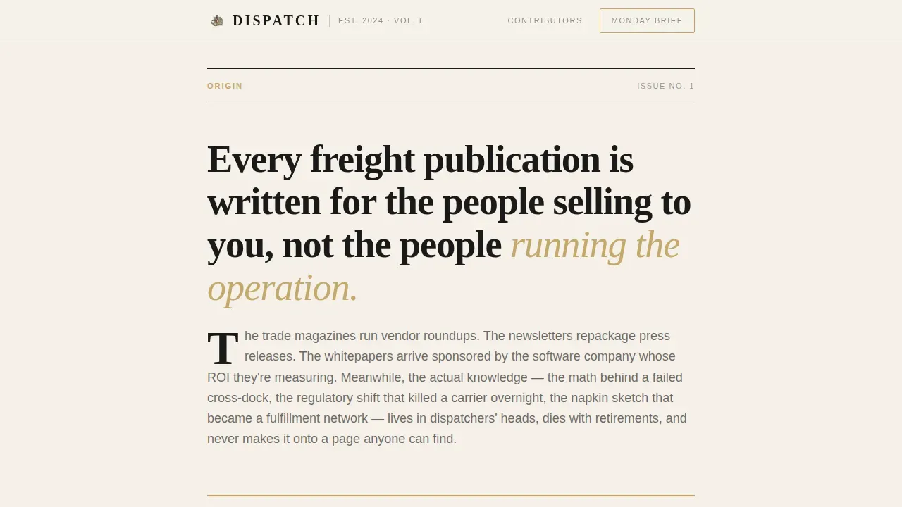 Authority Logistics Insights Landing Page Template