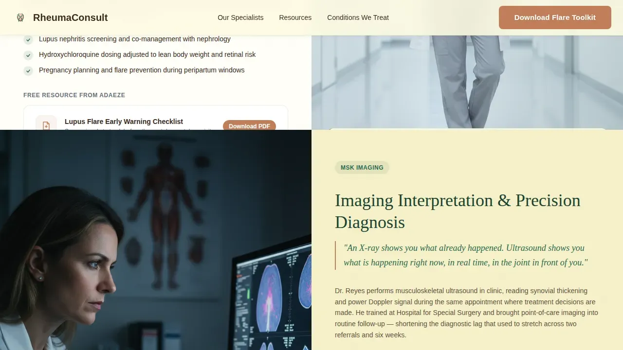 Expert Rheumatology Portal Landing Page Template