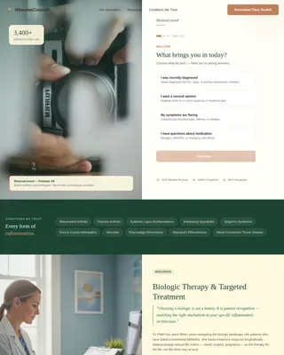Expert Rheumatology Portal Landing Page Template