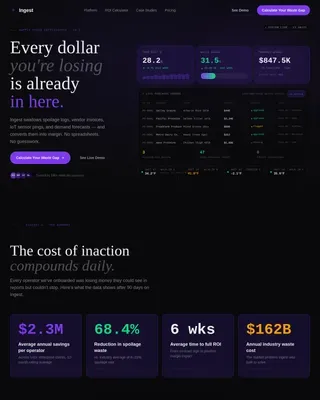 Intelligent Logistics Command Landing Page Template