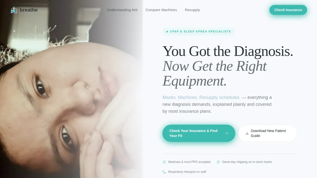 CPAP Equipment Comparison Landing Page Template