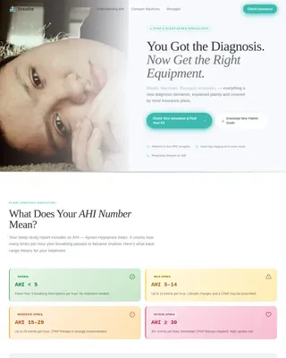 CPAP Equipment Comparison Landing Page Template