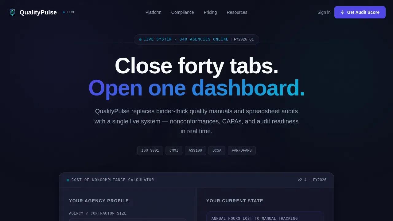 Audit Readiness Compliance Professional Website Template