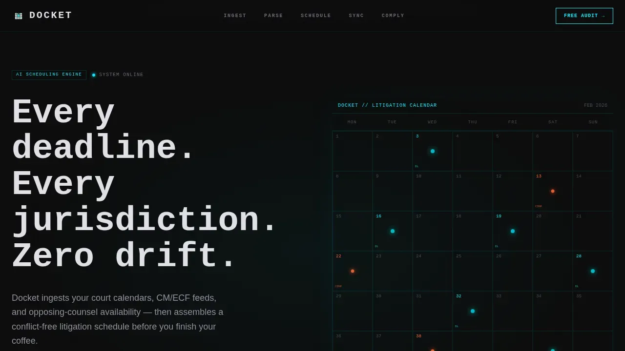 Intelligent Court Management Landing Page Template