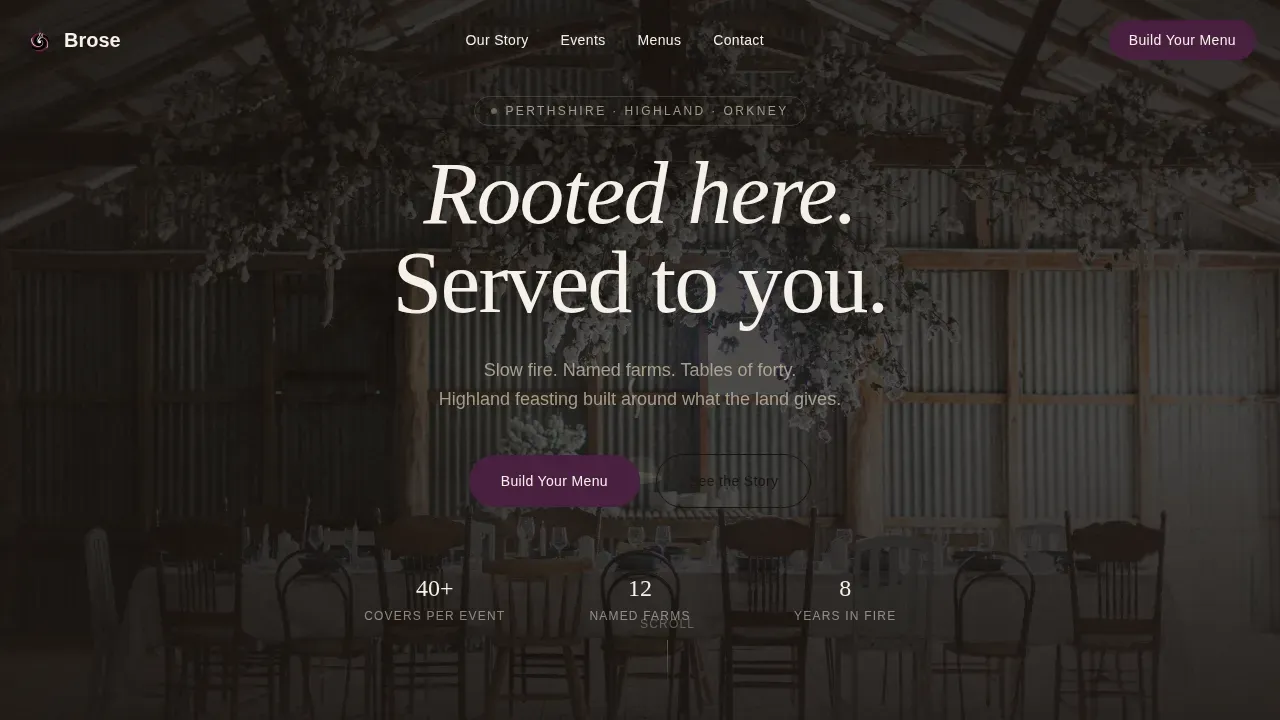 Haute Craft Scottish Catering Landing Page Template