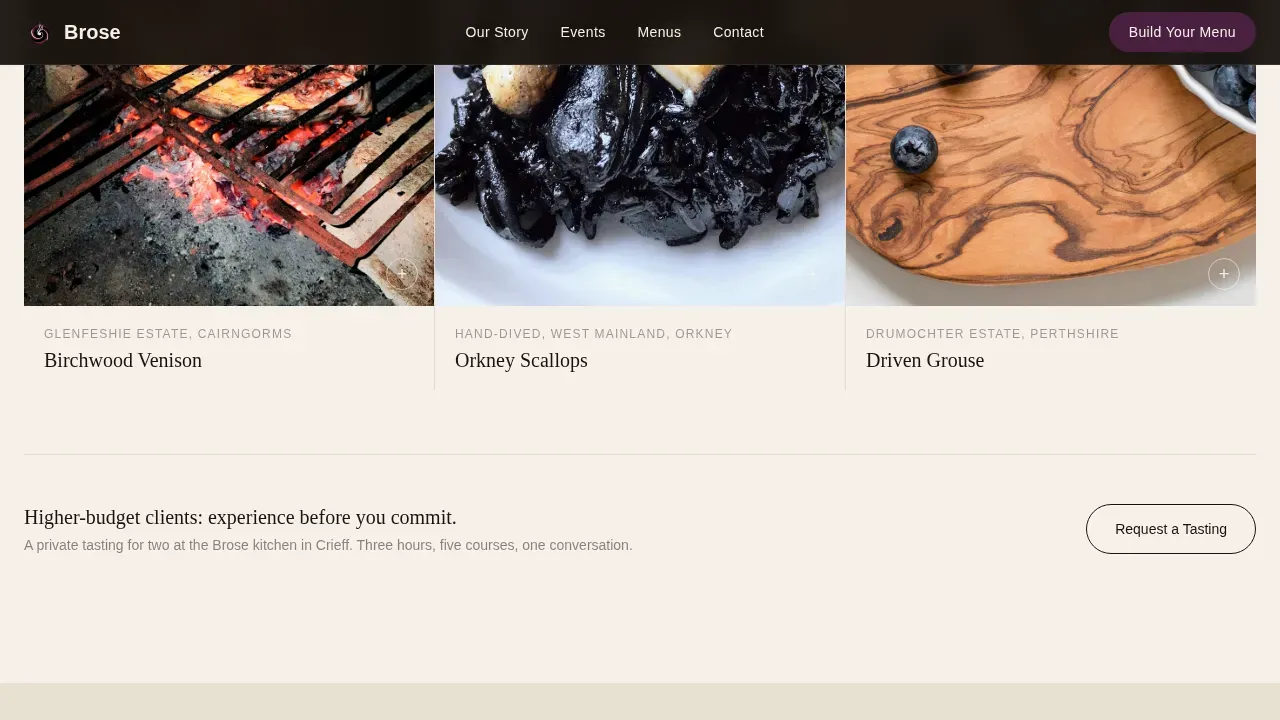 Haute Craft Scottish Catering Landing Page Template