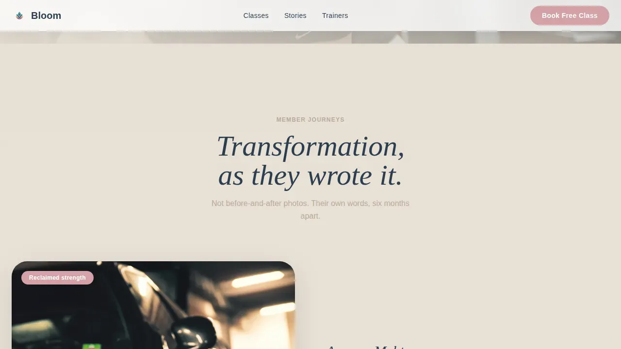 Women-Only Gym Website Template with Transformation Stories