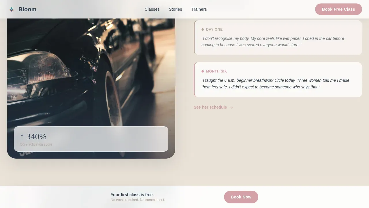 Women-Only Gym Website Template with Transformation Stories