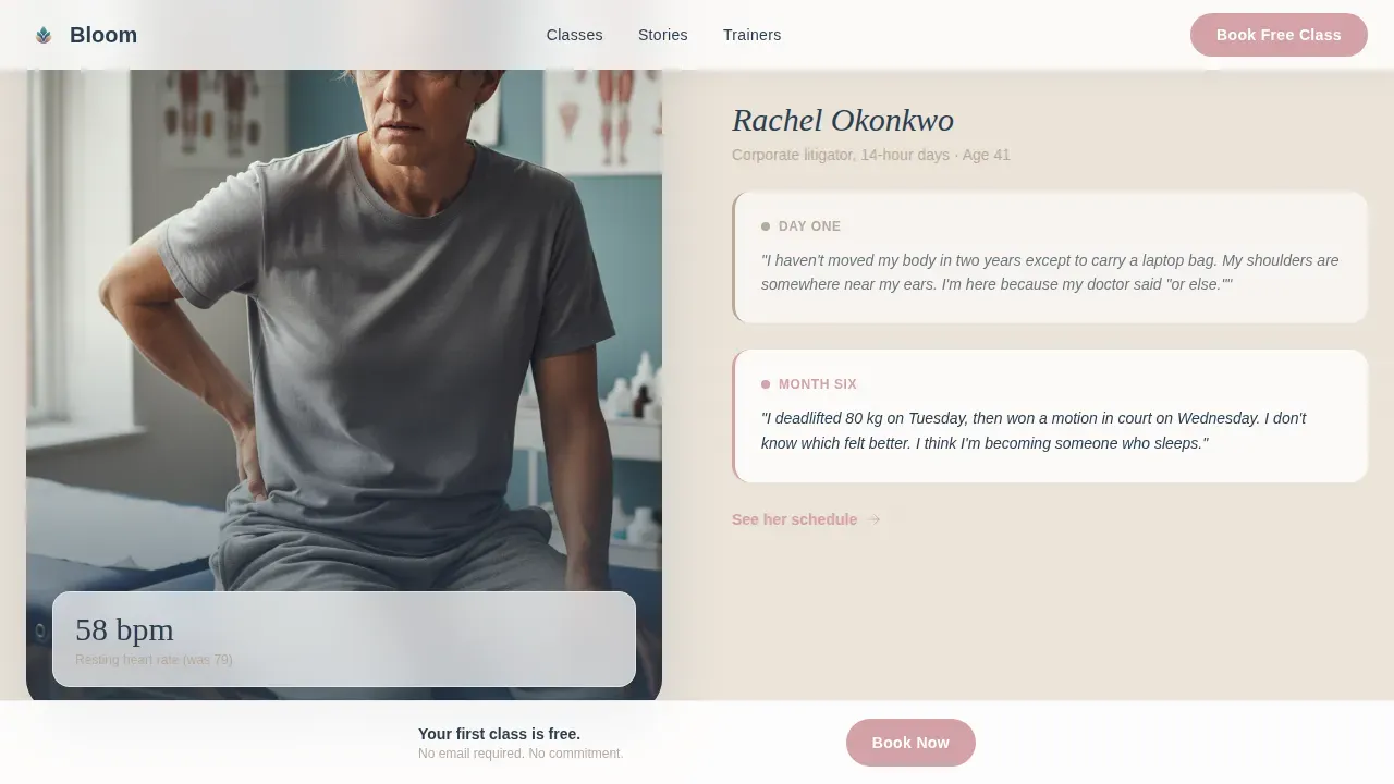 Women-Only Gym Website Template with Transformation Stories