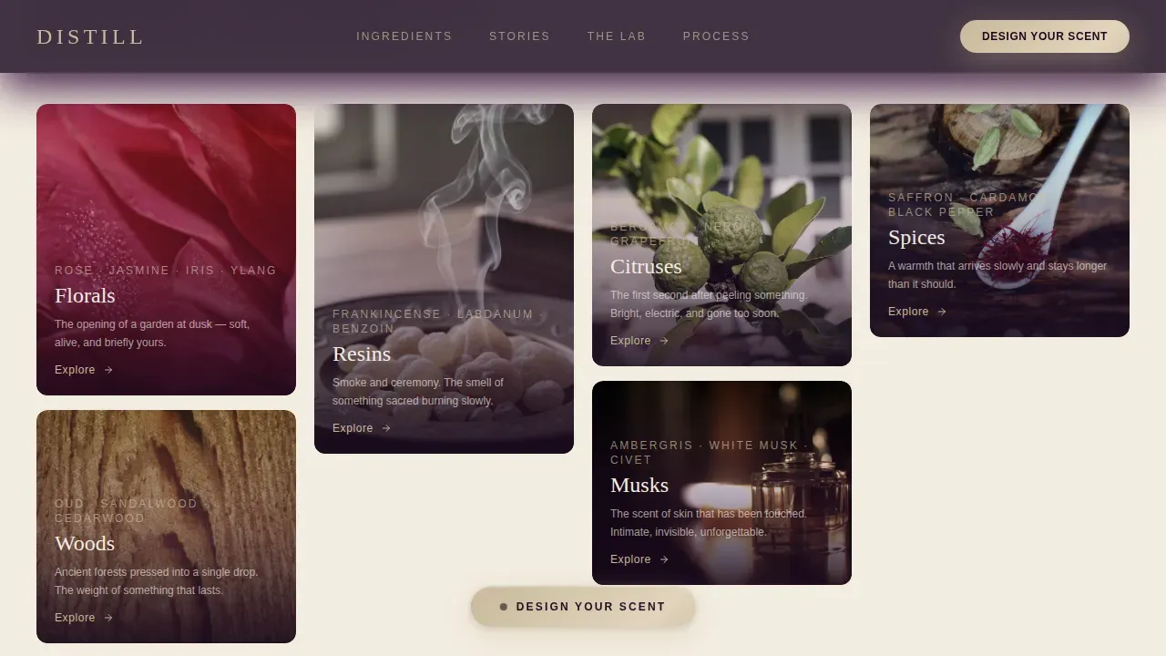 Artisanal Fragrance Studio Landing Page Template