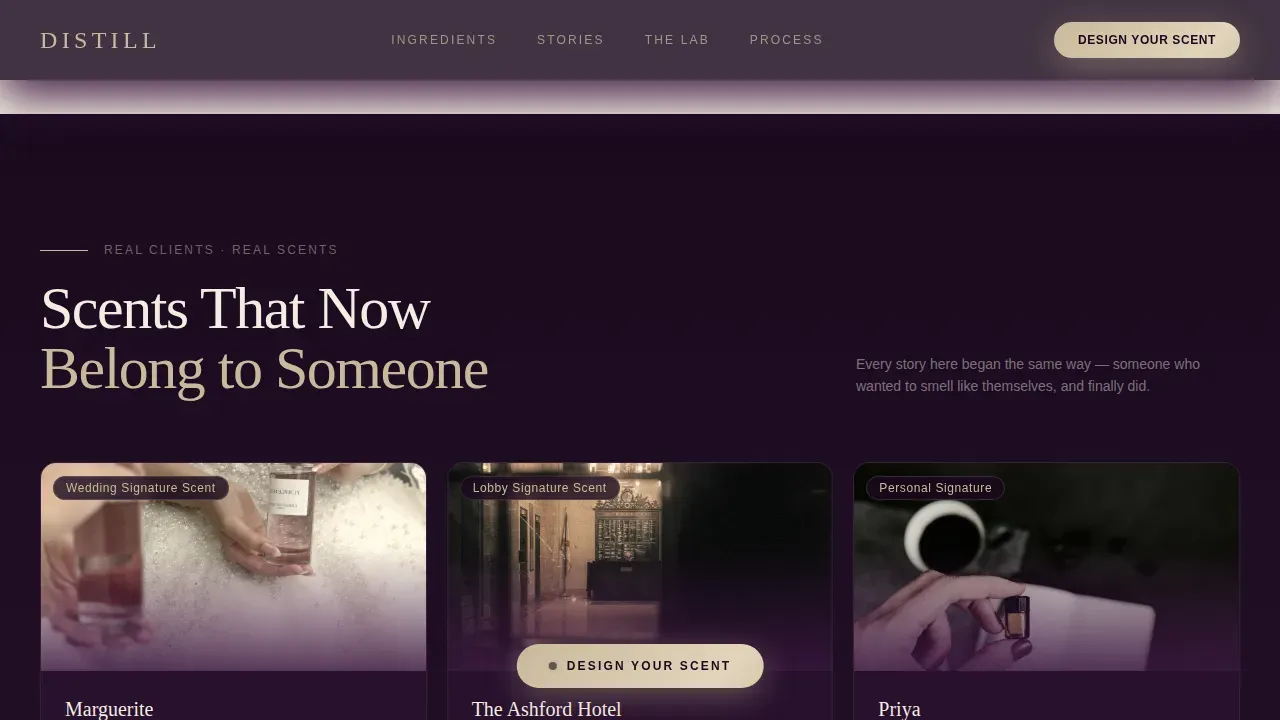 Artisanal Fragrance Studio Landing Page Template