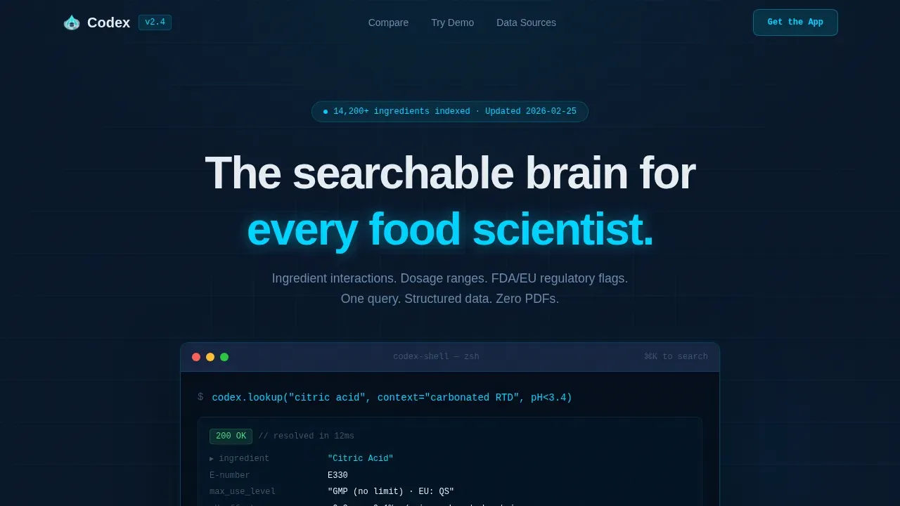 Food Science Knowledge Base Landing Page Template