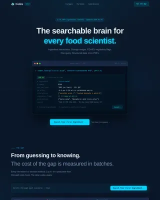 Food Science Knowledge Base Landing Page Template