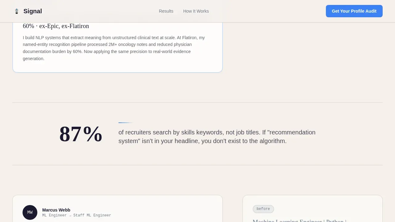 Data Scientist LinkedIn Optimization Landing Page Template