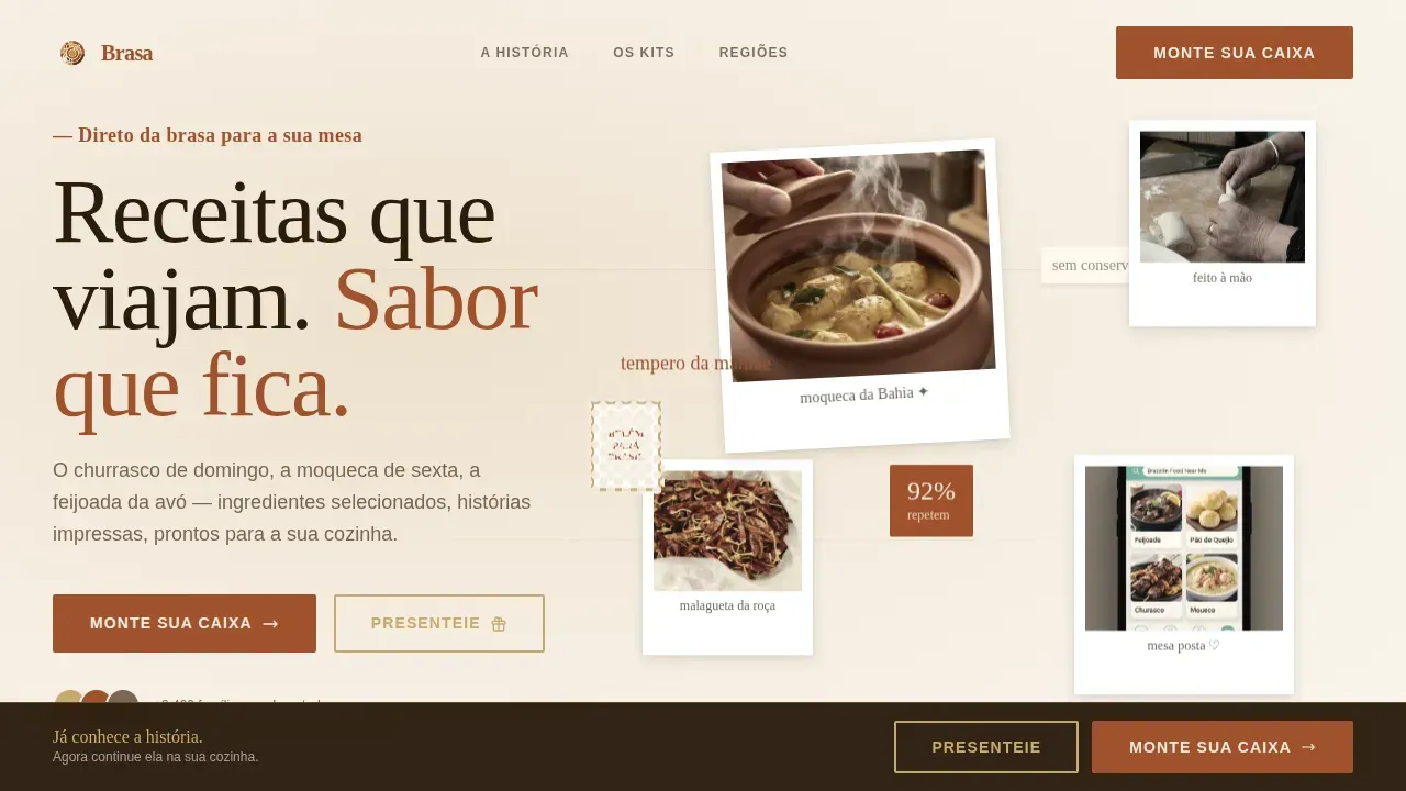 Premium Brazilian Meal Kit | Free Website Template | Rocket
