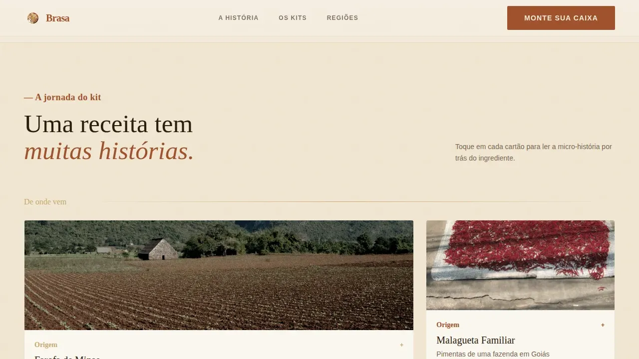 Premium Brazilian Meal Kit | Free Website Template | Rocket
