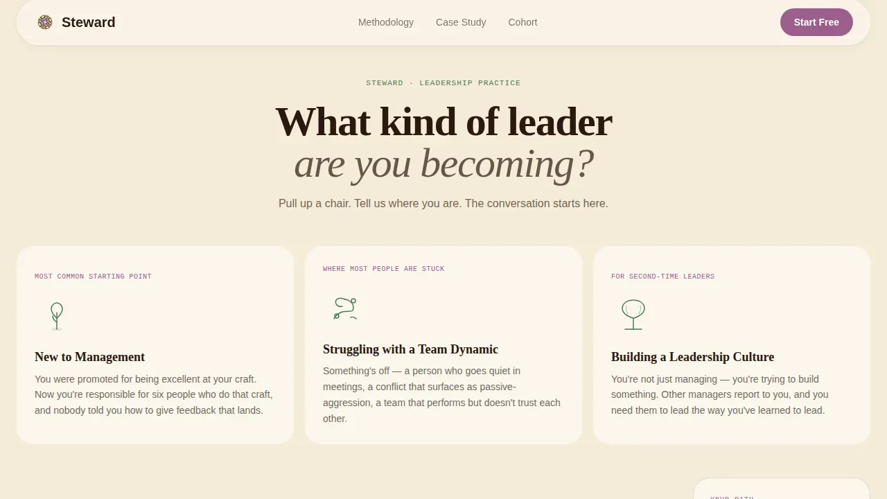 Cohort Leadership Training Landing Page Template
