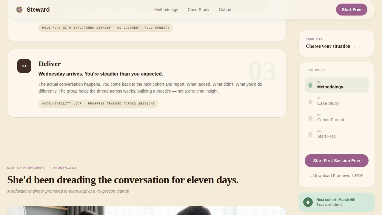Cohort Leadership Training Landing Page Template