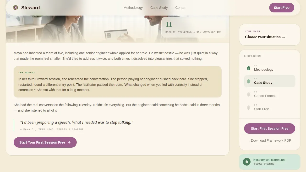 Cohort Leadership Training Landing Page Template