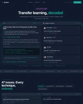Transfer Learning Newsletter & Community Landing Page