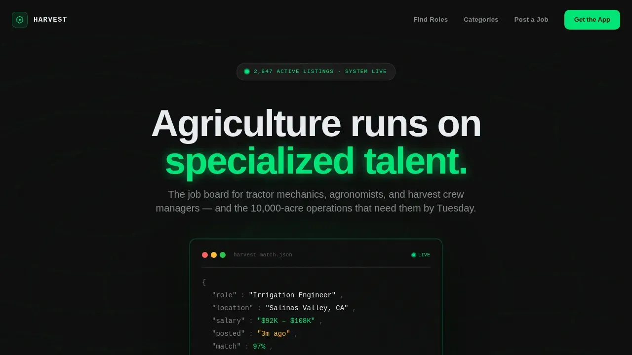 Precision Agtech Job Board Landing Page Template