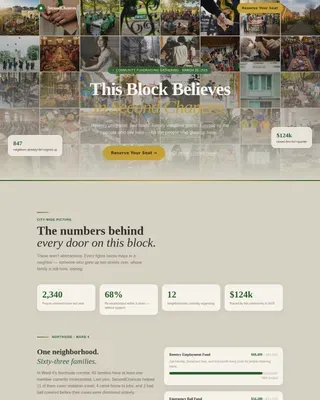 Community Reentry Fundraising Event Landing Page Template