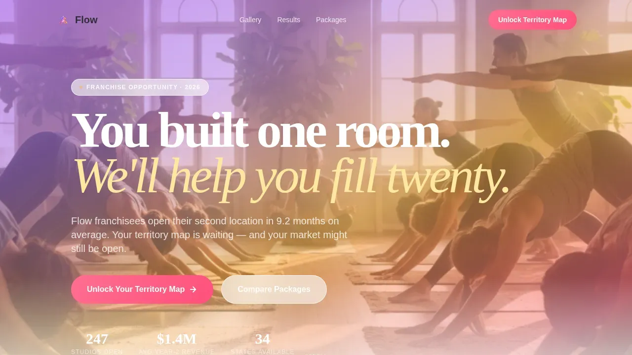 Yoga Studio Franchise Landing Page Template