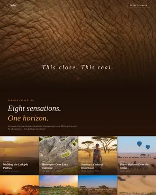 Curated Luxury Kenya Travel Landing Page Template