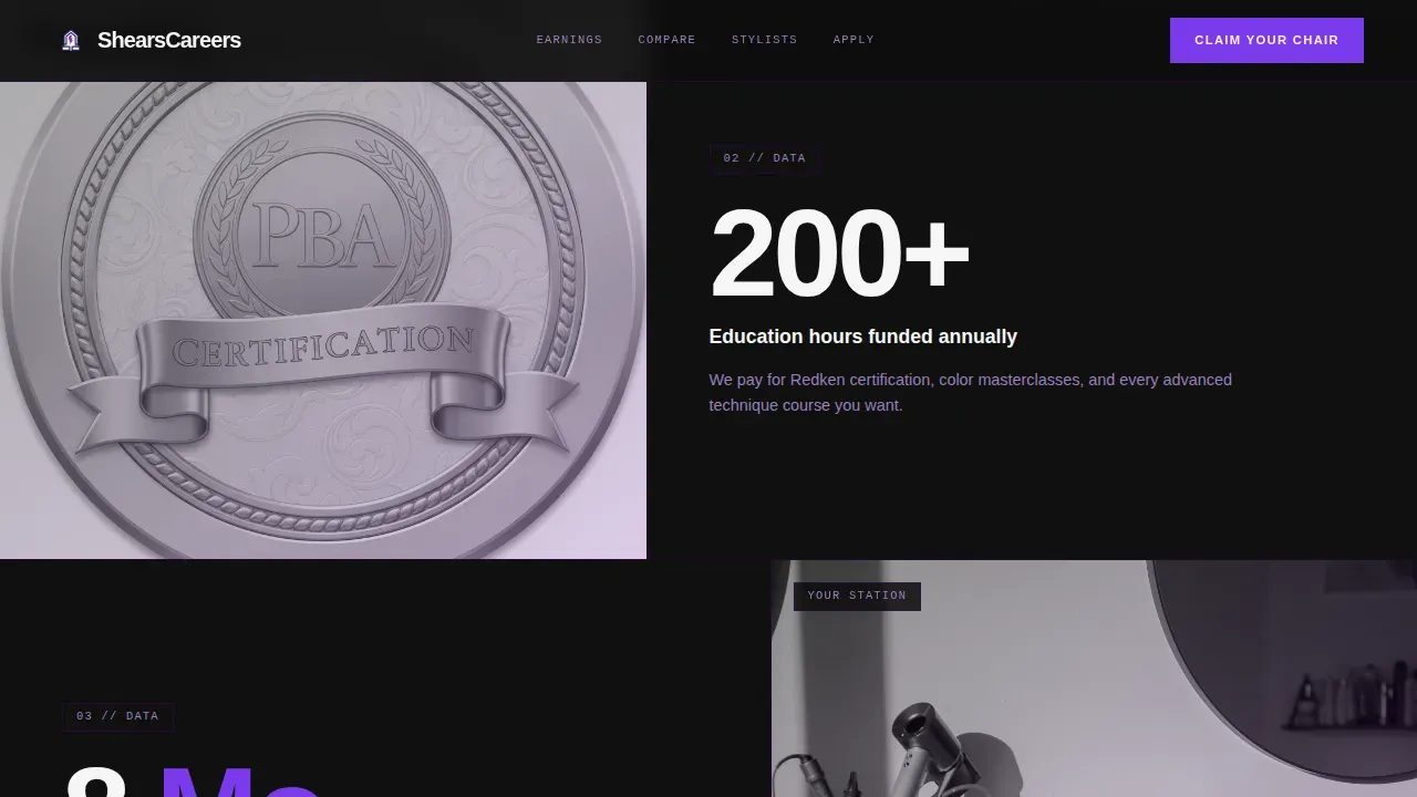 Hair Salon Careers Website Template