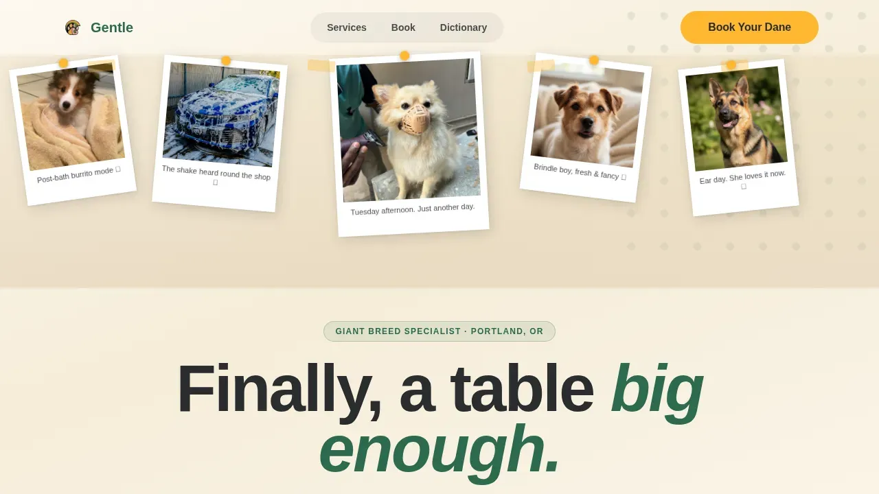 Great Dane Grooming Landing Page Template