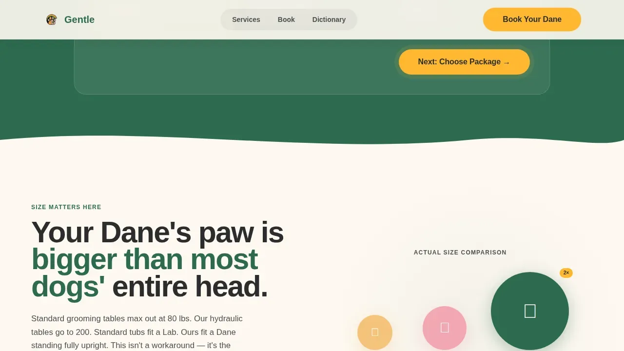 Great Dane Grooming Landing Page Template