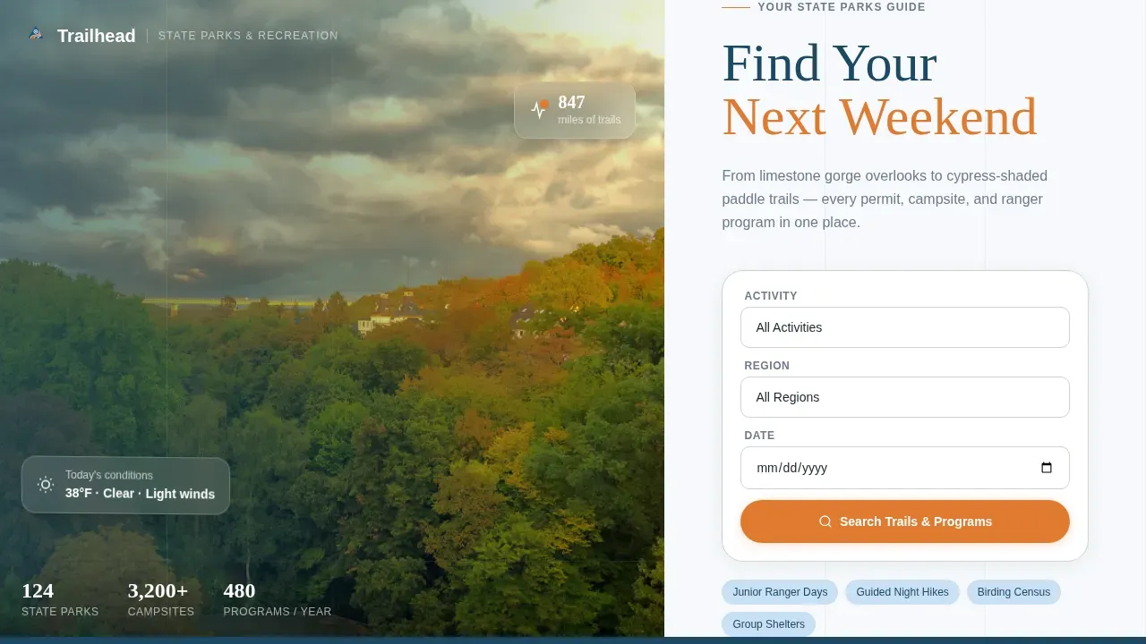 Parks & Recreation Landing Page Template