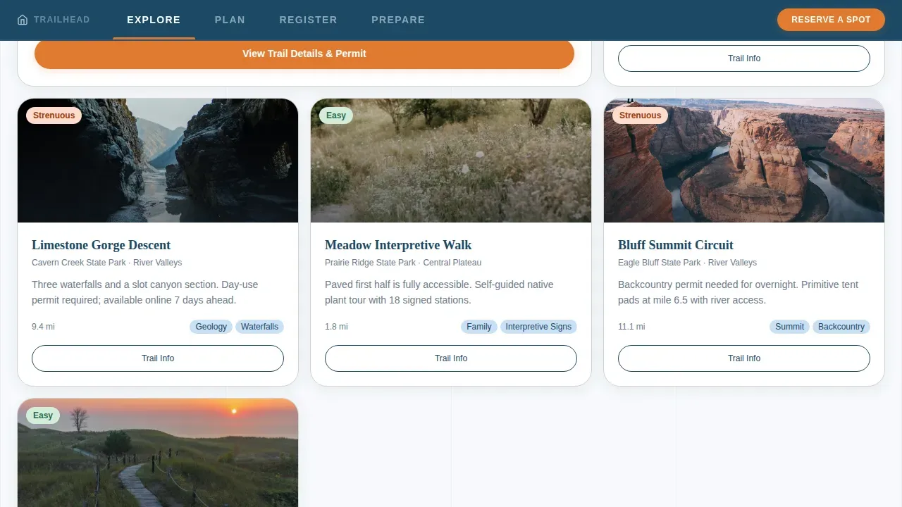 Parks & Recreation Landing Page Template