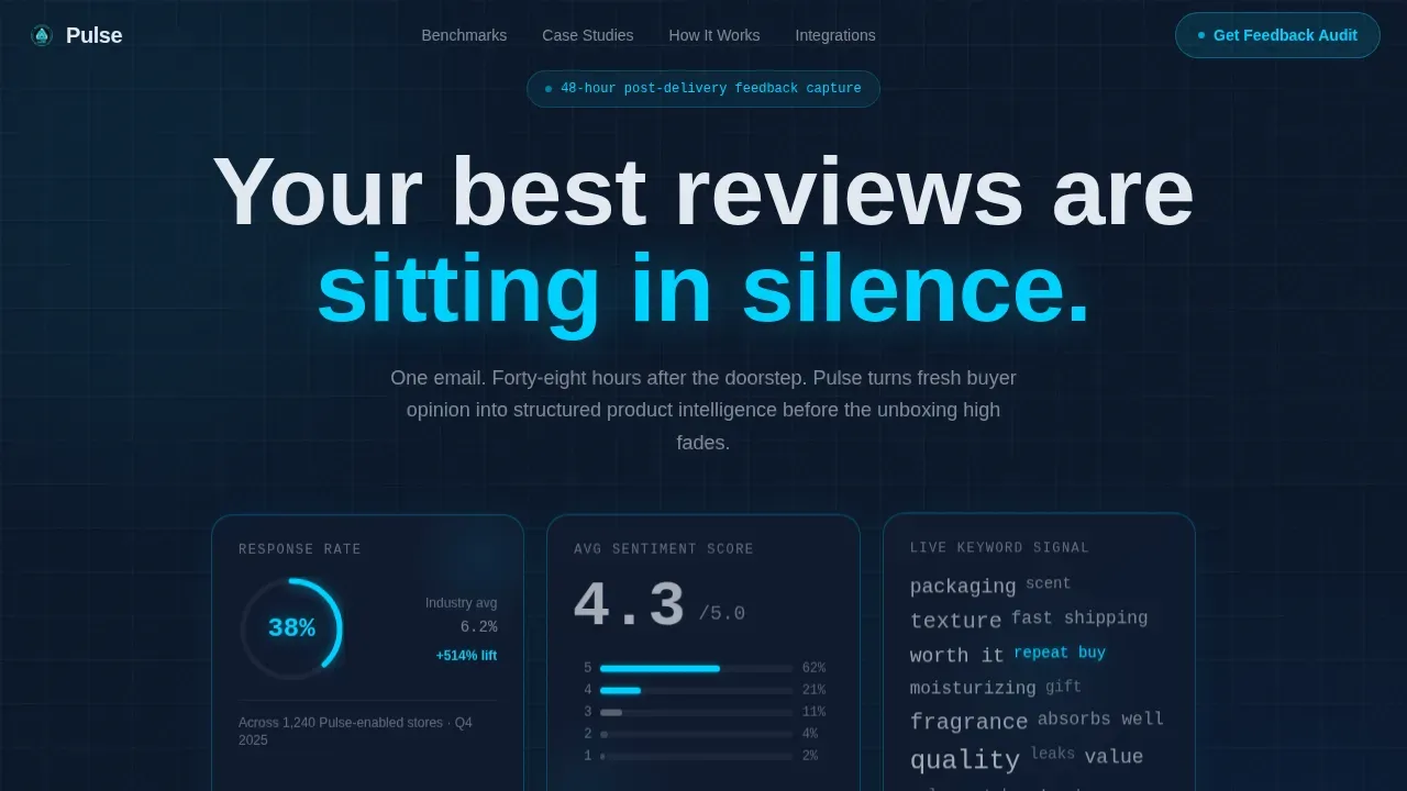 Feedback Intelligence Dashboard Landing Page Template