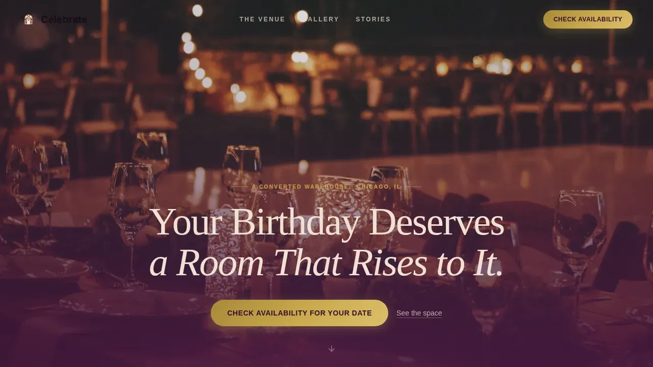 Premium Party Destination Landing Page Template