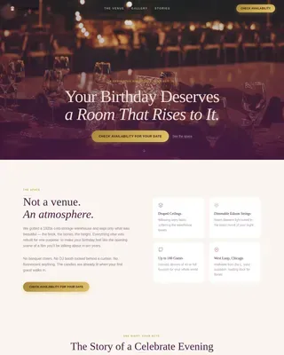 Premium Party Destination Landing Page Template