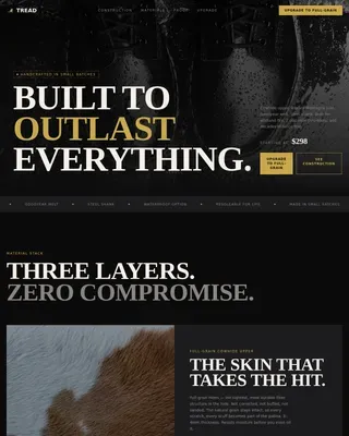 Premium Tactical Footwear Landing Page Template