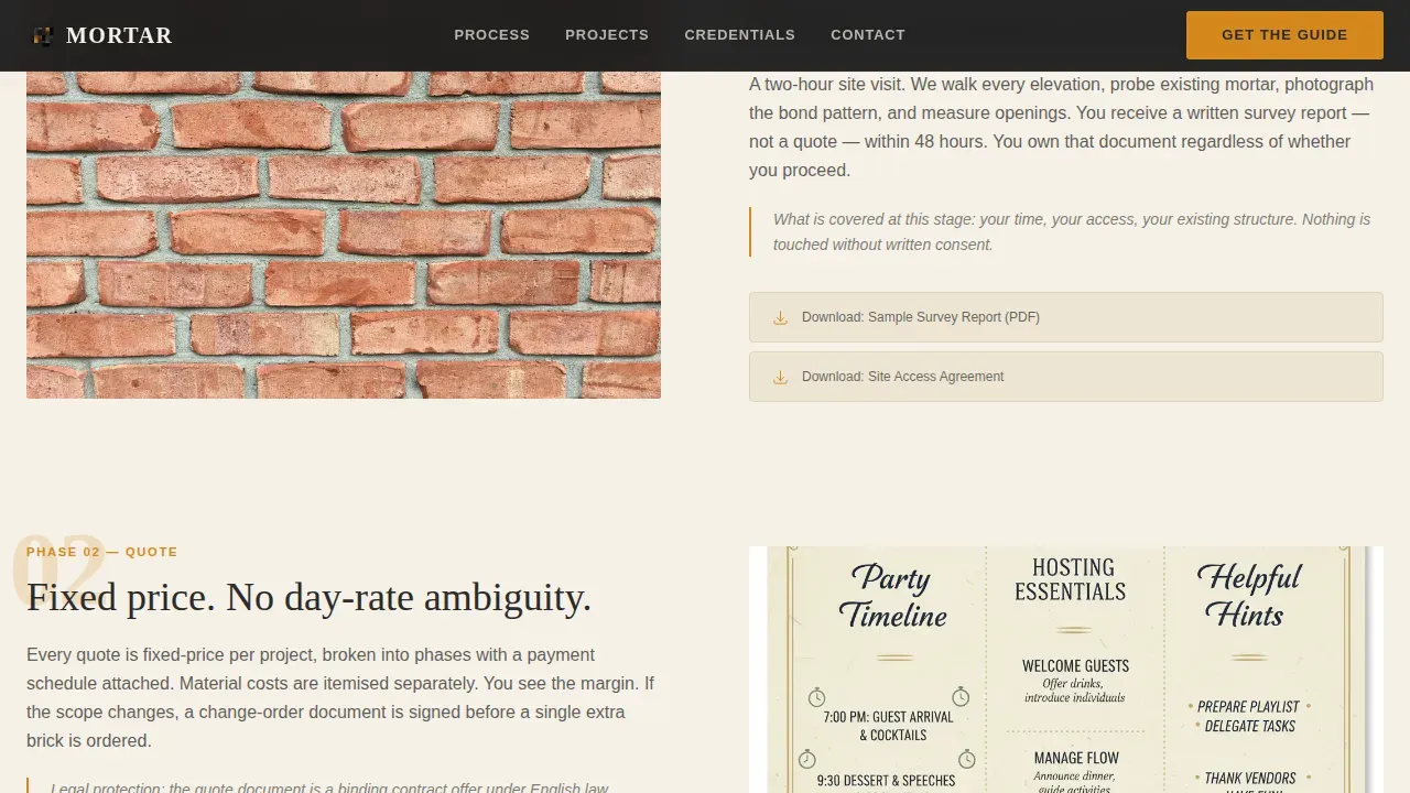 Certified Masonry Artisan Landing Page Template