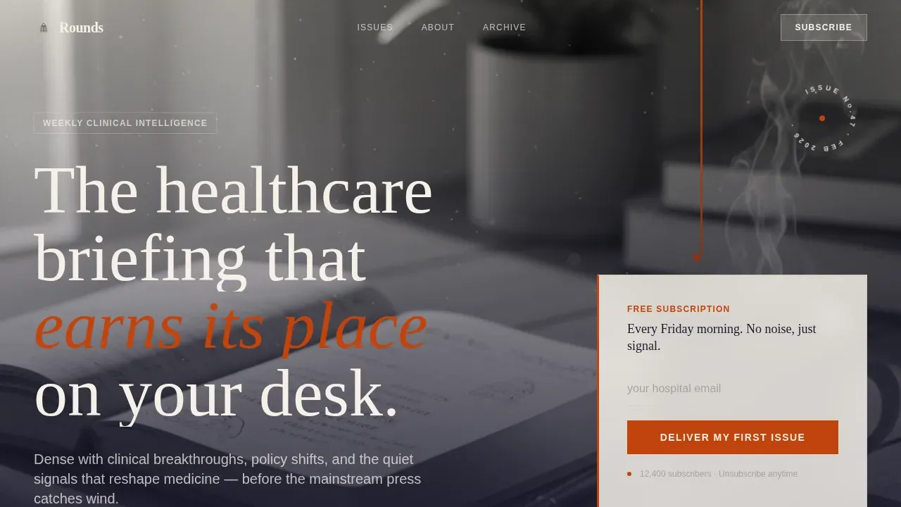 Clinical Medical Intelligence Landing Page Template