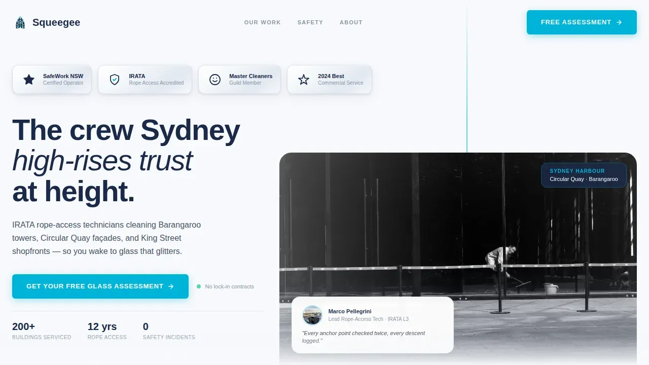 Professional Skyscraper Cleaning | Free Website Template | Rocket