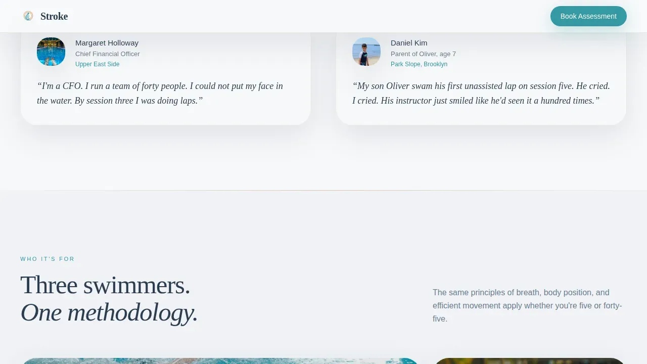 Premium Aquatic Coaching Landing Page Template