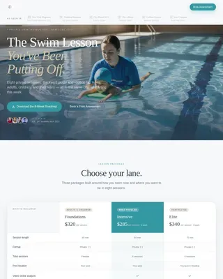 Premium Aquatic Coaching Landing Page Template