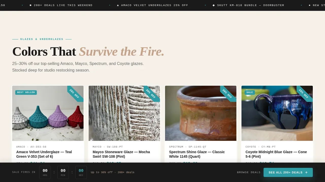 Vibrant Pottery Marketplace Landing Page Template