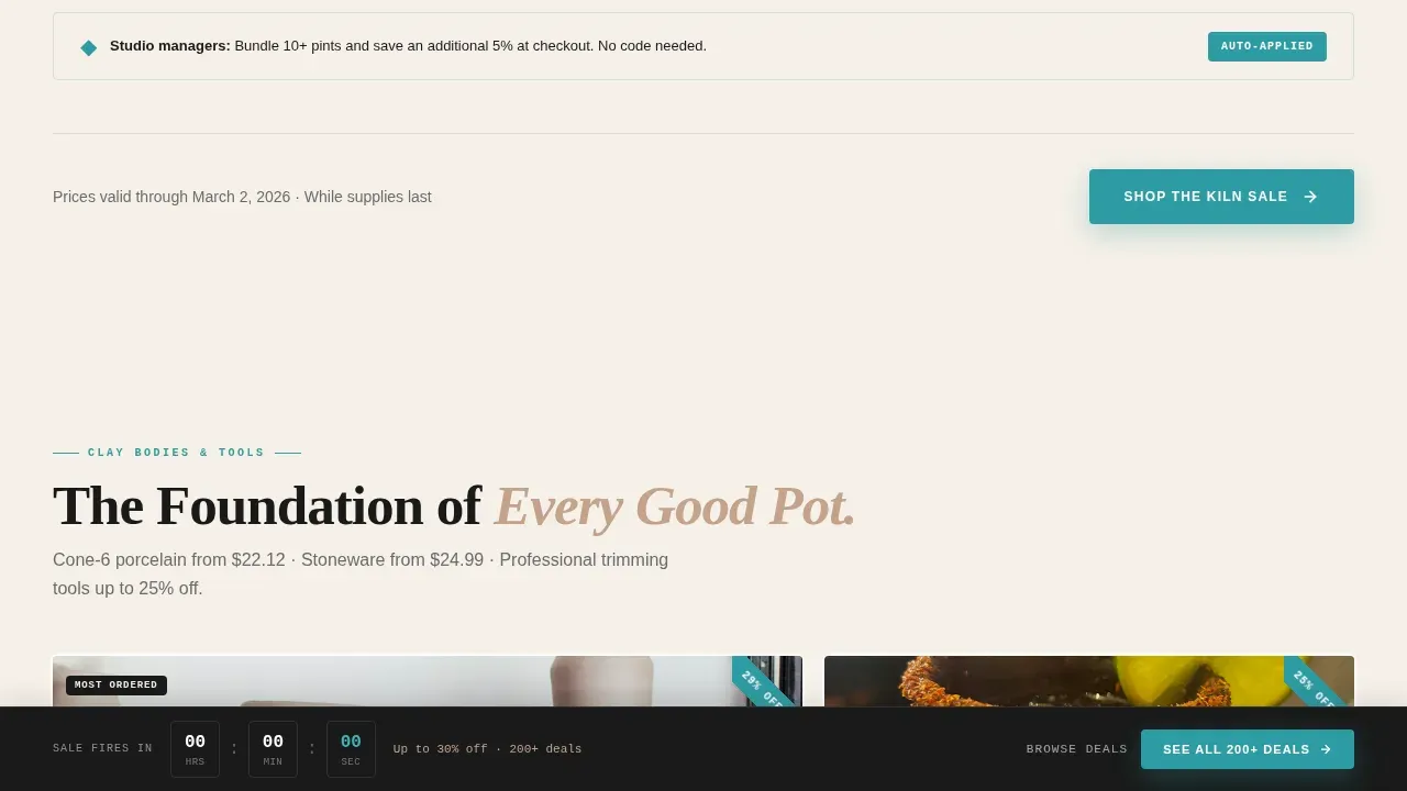Vibrant Pottery Marketplace Landing Page Template