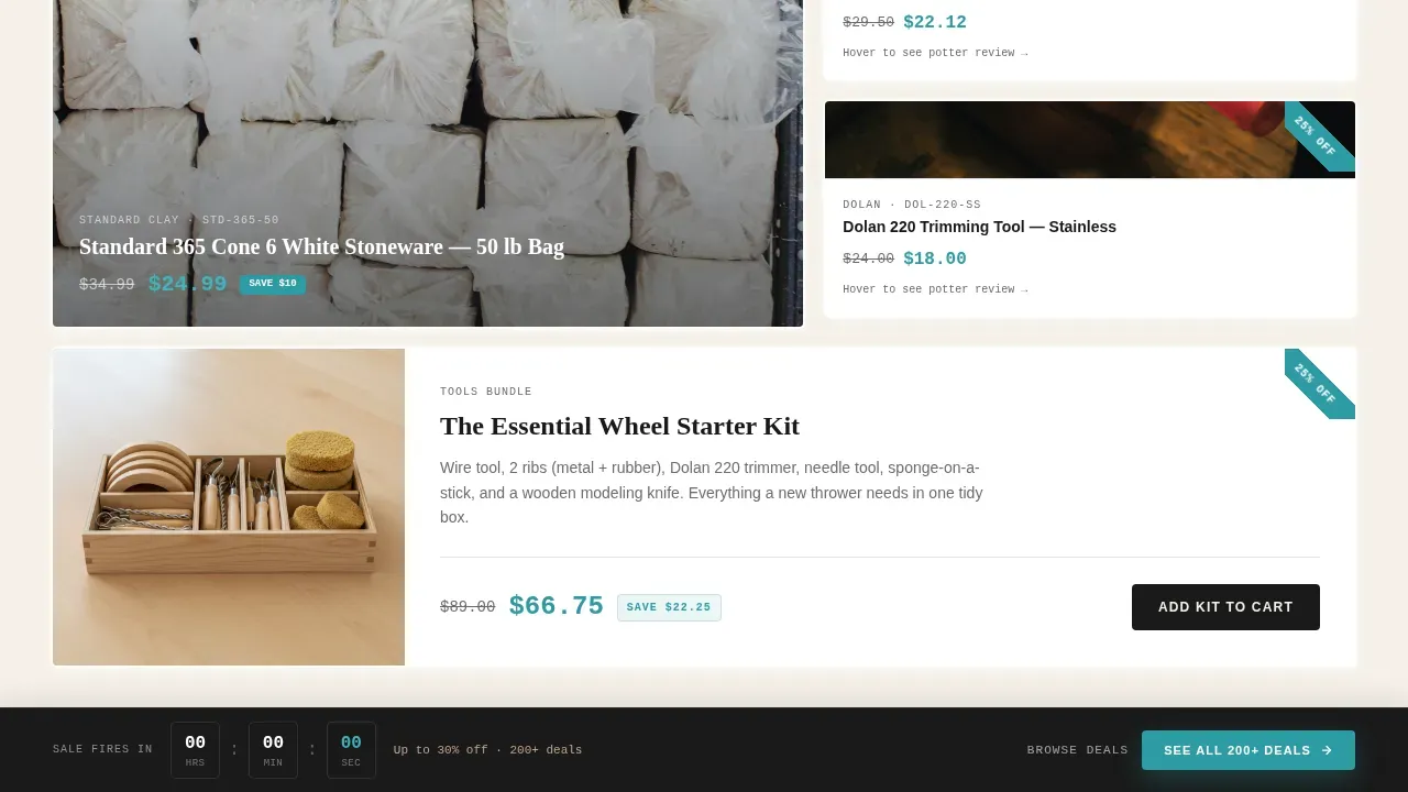 Vibrant Pottery Marketplace Landing Page Template