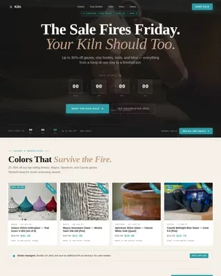 Vibrant Pottery Marketplace Landing Page Template