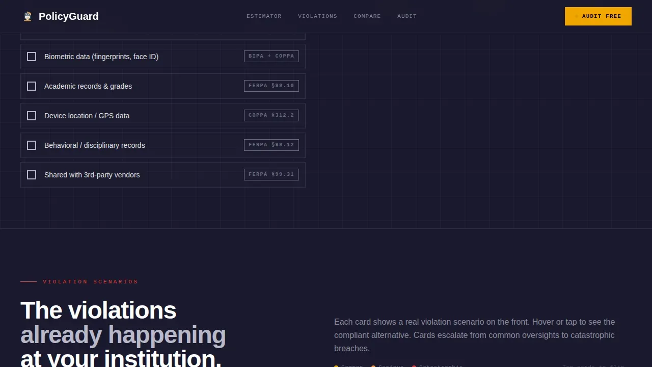 Comprehensive School Policy Landing Page Template