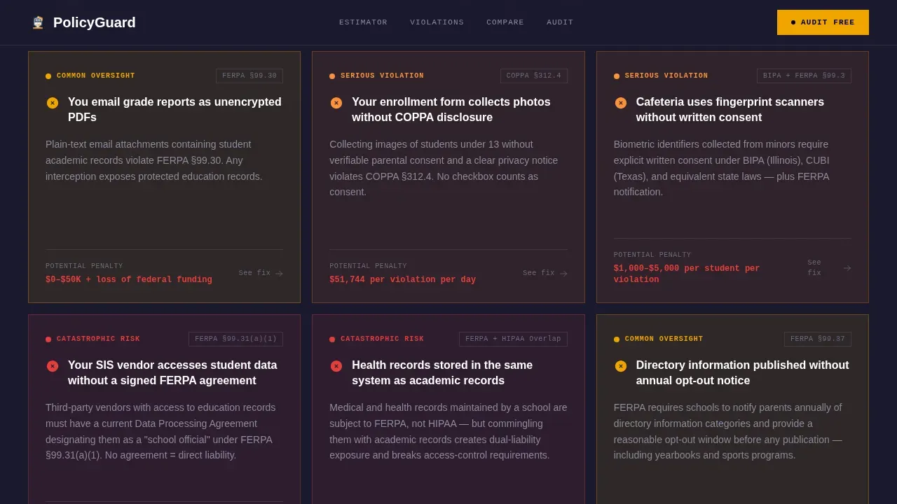 Comprehensive School Policy Landing Page Template
